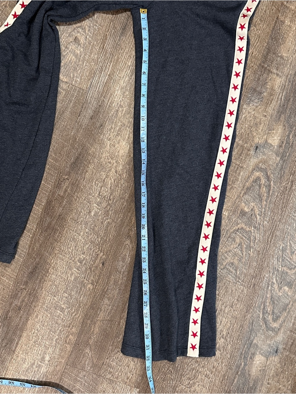 Sundry Terry Navy Side Stripe Wide Leg Track Pants Stars Medium Made In USA - Picture 5 of 5